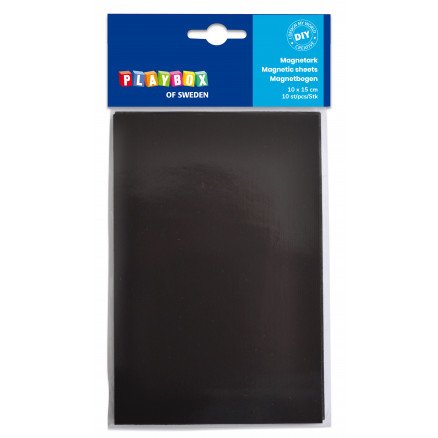 Playbox magnetisk ark svart 15x10cm 10 stk 