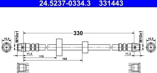 ATE 24.5237 0334.3 Bremseslange ATE 24.5237 0334.3 Bremseslange