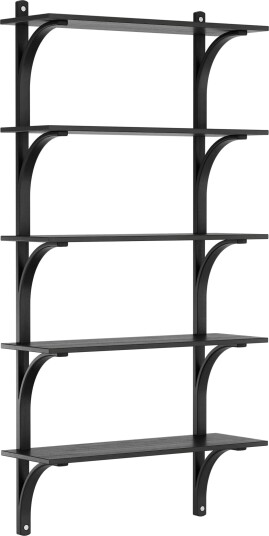 Levi Wall Shelf 90 cm Big Aluminium / Black Stained Ash