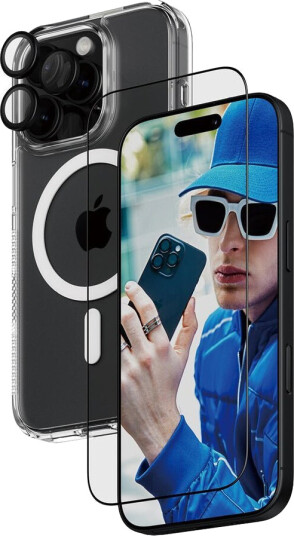 PanzerGlass 3-i-1 Beskyttelsespakke for iPhone 16 Pro med Skjerm- og Kamerabeskyttelse