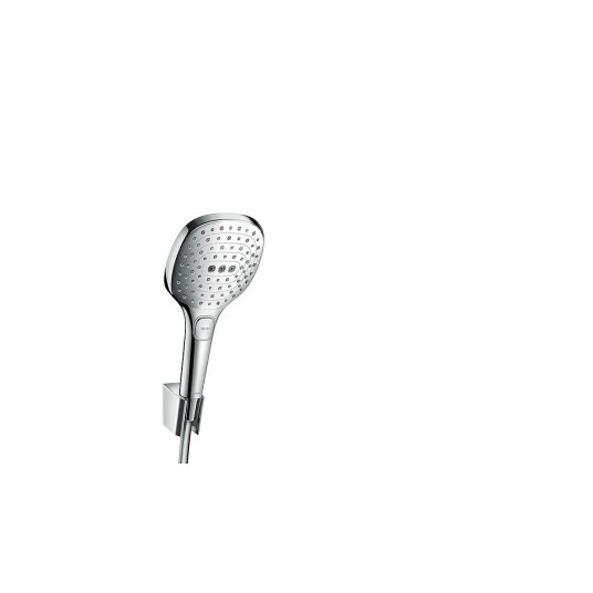 Hansgrohe Raindance Select E120 3jet Inkl. slange og veggholder, Hvit/Krom