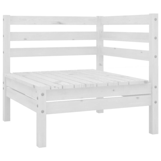 vidaXL Hagesofagruppe 9 deler hvit heltre furu