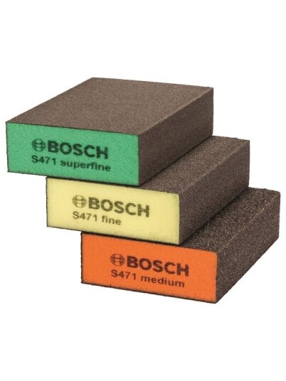 Bosch 3 stk. slipesvamper, flat + kant 97 x 69 x 26 mm, M, F, SF
