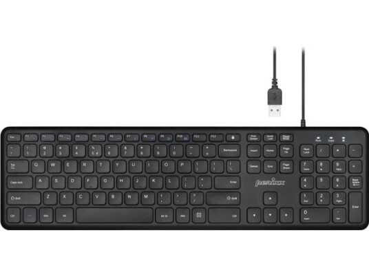 Perixx Tastatur Perixx Kablet Tastatur Periboard-210 Saks Ultraflat Svart