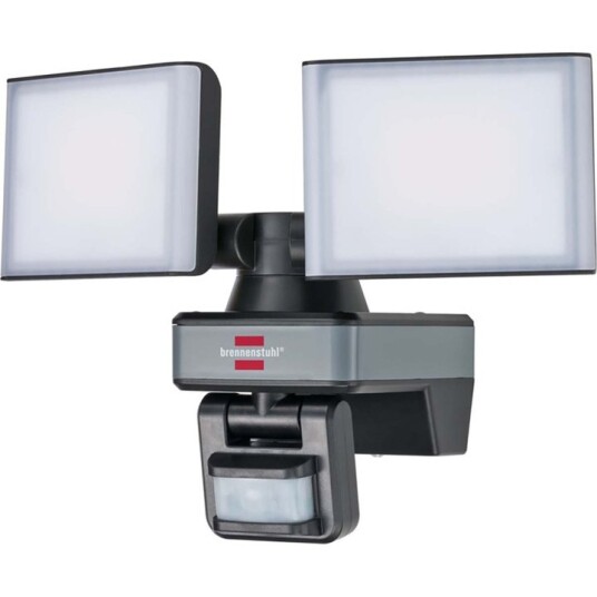 brennenstuhl Connect WiFi LED Duo spotlight WFD 3050 P (LED utendørs spotlight 30W, 3500lm, IP54, ulike lysfunksjoner kontrollerbare via app, med bevegelsesdetektor)