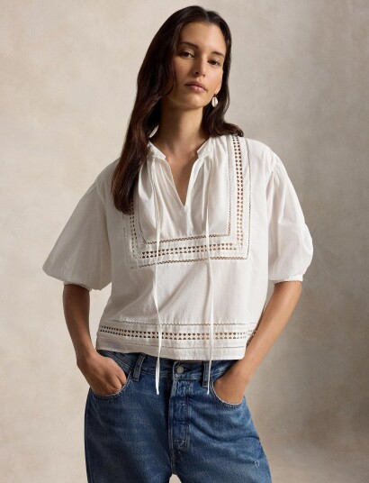 Polo Ralph Lauren Solid 60/1 Ctn Pw Wvn Shirt   White   S