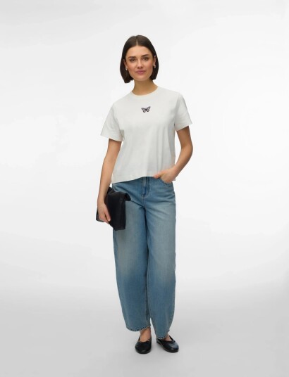 Vero Moda Vmsara Mette Ss Top Box Jrs Noos   White   XL