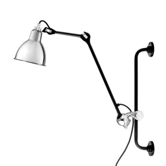 Lampe Gras 210 Vegglampe Krom-Sort DCW Éditions