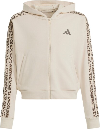 Adidas Hettegenser 3S Full Zipper Beige Størrelse 116 Adidas Hettegenser 3S Full Zipper Beige Størrelse 116