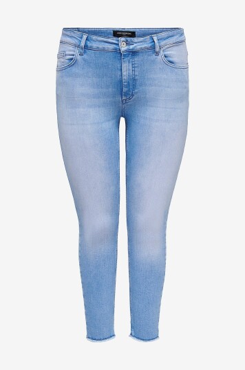 Only Carmakoma - Jeans carWilly Reg Skinny Ank RW Dnm - Blå