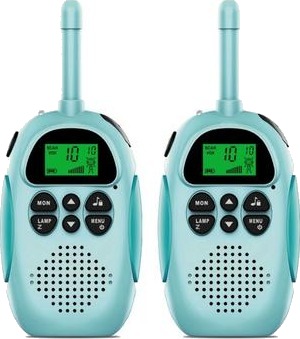 2 stk DJ100 Walkie Talkie leker for barn Interphone Mini håndholdt sender/mottaker 3 km rekkevidde UHF-radio med nøkkelbånd blå+