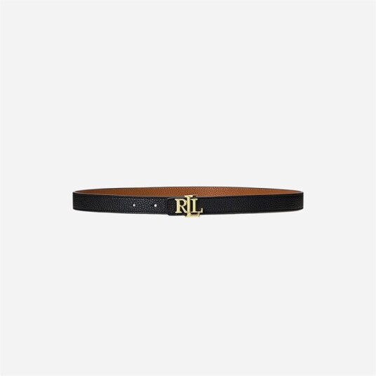 Ralph Lauren Logo Reversible Leather Skinny Belt - Black/lauren Tan Sort XL Ralph Lauren Logo Reversible Leather Skinny Belt - Black/lauren Tan Sort XL