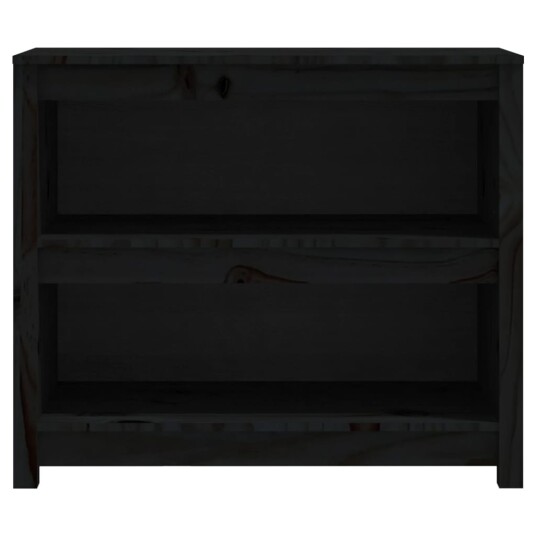 vidaXL Bokhylle svart 80x35x68 cm heltre furu