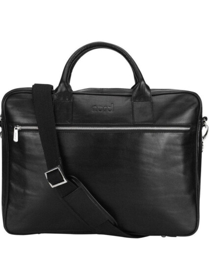Nord Leather laptop Pc veske i kalveskinn 15" Svart