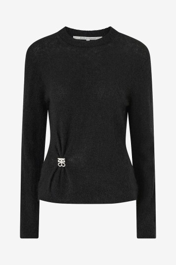 Second Female Pullover Solvej Knit O neck Svart