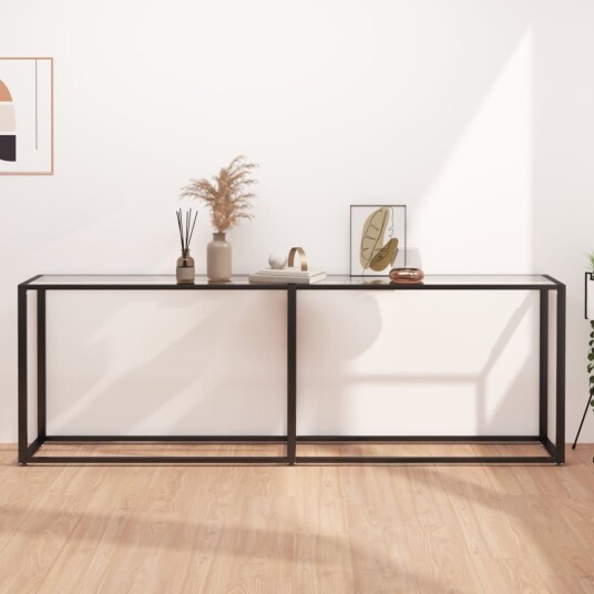 vidaXL Konsollbord gjennomsiktig 220x35x75,5 cm herdet glass