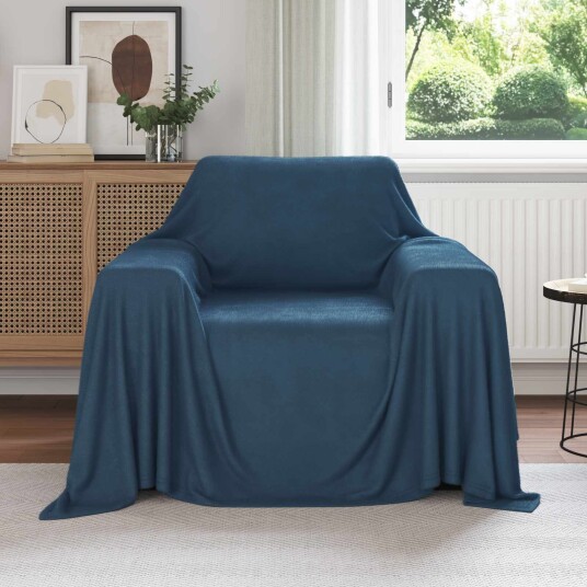 vidaXL Kastepledd 6 pcs Marineblå 210 x 140 cm Fleece