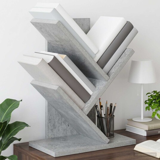 vidaXL Tre Bokhylle 3 Hyller 30 x 18 x 40 cm Konstruert tre Betonggrå