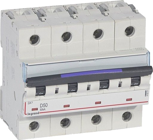 Legrand DX3 MCB automatsikring D50 4P 6M 50kA Legrand DX3 MCB automatsikring D50 4P 6M 50kA