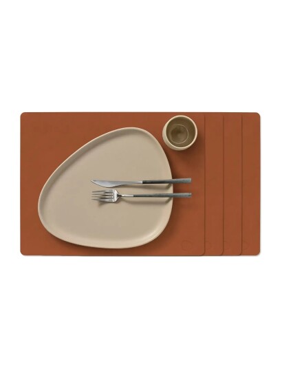 LIND DNA 4 Set Table Mat Square L Nupo Rust   Orange   35X45CM