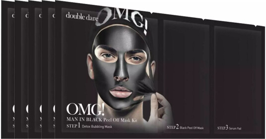 Double Dare OMG! Man In Black Peel Off Mask 5 stk Double Dare OMG! Man In Black Peel Off Mask 5 stk