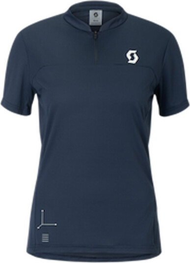SCOTT Vertic Zip Tee sykkeltrøye korte ermer mørkeblå dame