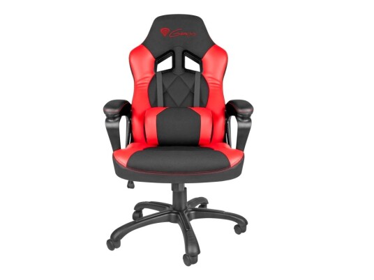 Genesis Nitro 330 - Stol - Ergonomisk - Armlener - Ringformet - Tipping - Roterende - Nylon Kunstlær - Svart Rød