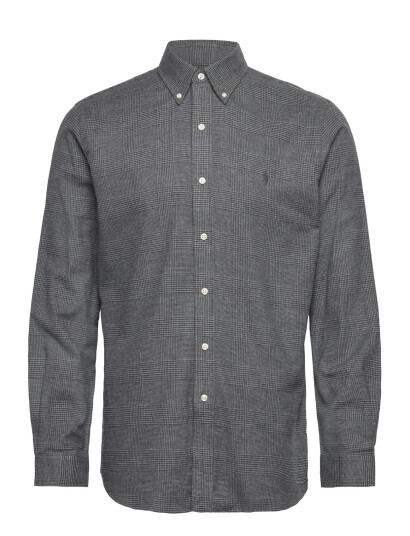 Polo Ralph Lauren Custom Fit Plaid Performance Twill Shirt   Grey   M