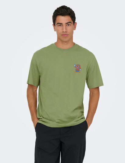 ONLY & SONS Onsfred Life Opt 4 Rlx Ss Tee Vd - Green - S