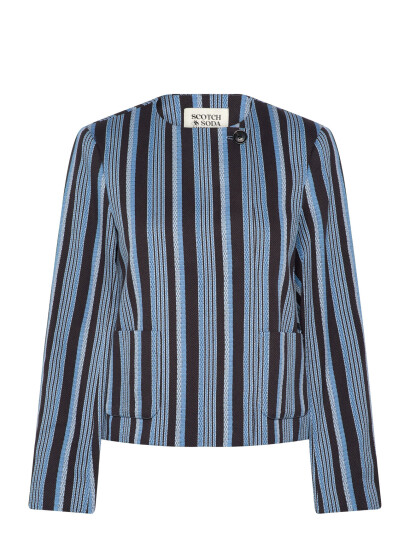 Scotch & Soda Textured Stripe Casual Blazer - Blue - S