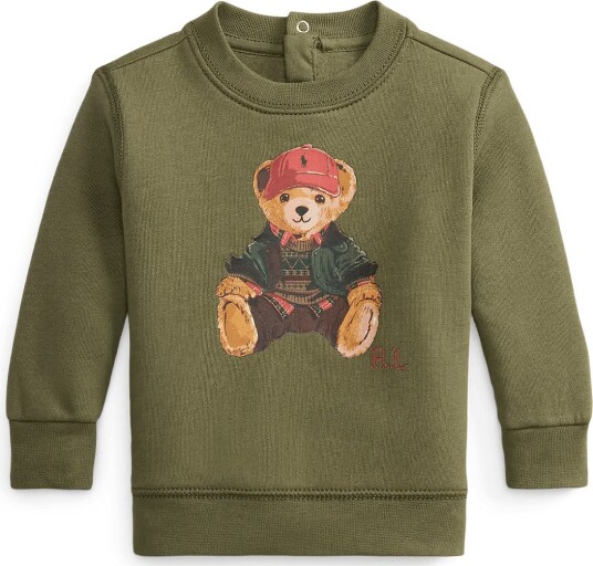Ralph Lauren Baby Polo Bear Fleece Sweatshirt - CRUISE OLIVE - 3 M