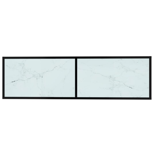 TV-benk hvit marmor 140x40x40,5 cm herdet glass