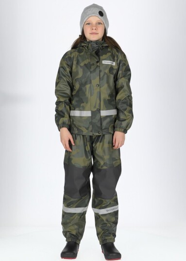 Swedemount Drop Fleece Rain Set Jr Camouflage 80 Regnjakker