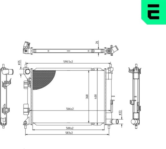 ERA 673599 Radiator motorkjøling