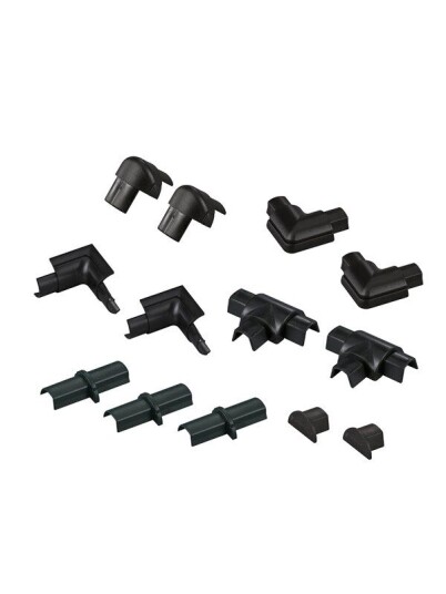 D Line Adaptersett 16x8mm Sort