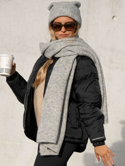 Selected Femme Maline Knit Scarf Grå ONESIZE