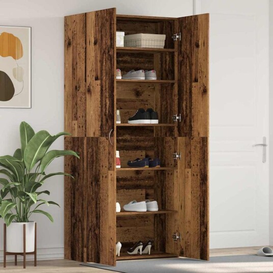 Sko skap i gammelt tre 80x35,5x180 cm Konstruert tre Sko skap i gammelt tre 80x35,5x180 cm Konstruert tre