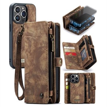 iPhone 15 Pro Max Caseme 2-i-1 Multifunksjonell Lommebok-deksel Brun