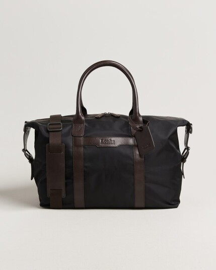 Loake Shoemakers Gower Nylon/Leather Holdall Black