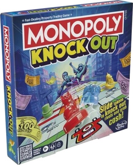 Hasbro Monopoly Knockout Family Party Game Quick-Playing Board Games for Ages 8+ 2-8 Players 20 Mins.