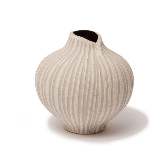 Lindform Line vase Sand white stone stripe medium