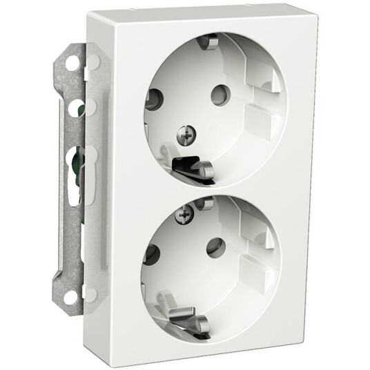 Schneider Electric Exxact WDE002185 Stikkontakt jordet, 2-veis, hvit