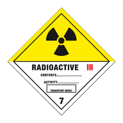 Jo Safety Fareseddel klasse 7C 250 x mm Selvklebende vinyl Radioaktivt materiale 132308