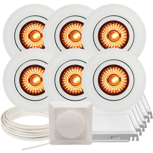 J&EL Downlightpakke Alto WarmDim Matt Hvit 6 pk - 90049 J&EL Downlightpakke Alto WarmDim Matt Hvit 6 pk - 90049