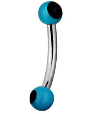 Magic Blue and Black Stone 1.2 x 8 mm Øyenbrynspiercing