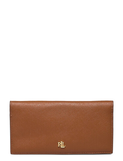 Lauren Ralph Lauren Crosshatch Leather Slim Wallet - Brown - ONE SIZE Lauren Ralph Lauren Crosshatch Leather Slim Wallet - Brown - ONE SIZE