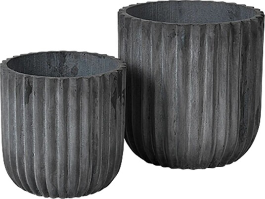 Broste Copenhagen Fiber krukke 2-pakning Charcoal