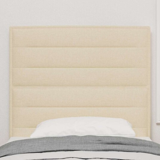 Sengegavl Linje Design Krem 90 cm Stoff