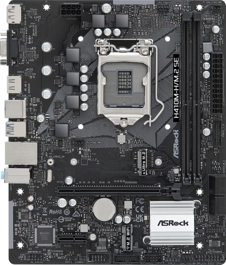 ASRock H410M-H/M.2 Micro ATX Hovedkort LGA 1200 med USB 3.2 Gen 1 ASRock H410M-H/M.2 Micro ATX Hovedkort LGA 1200 med USB 3.2 Gen 1