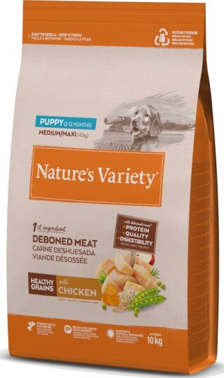 Nature's Variety Healthy Grains Puppy Medium Maxi Tørrfôr Kylling 10kg